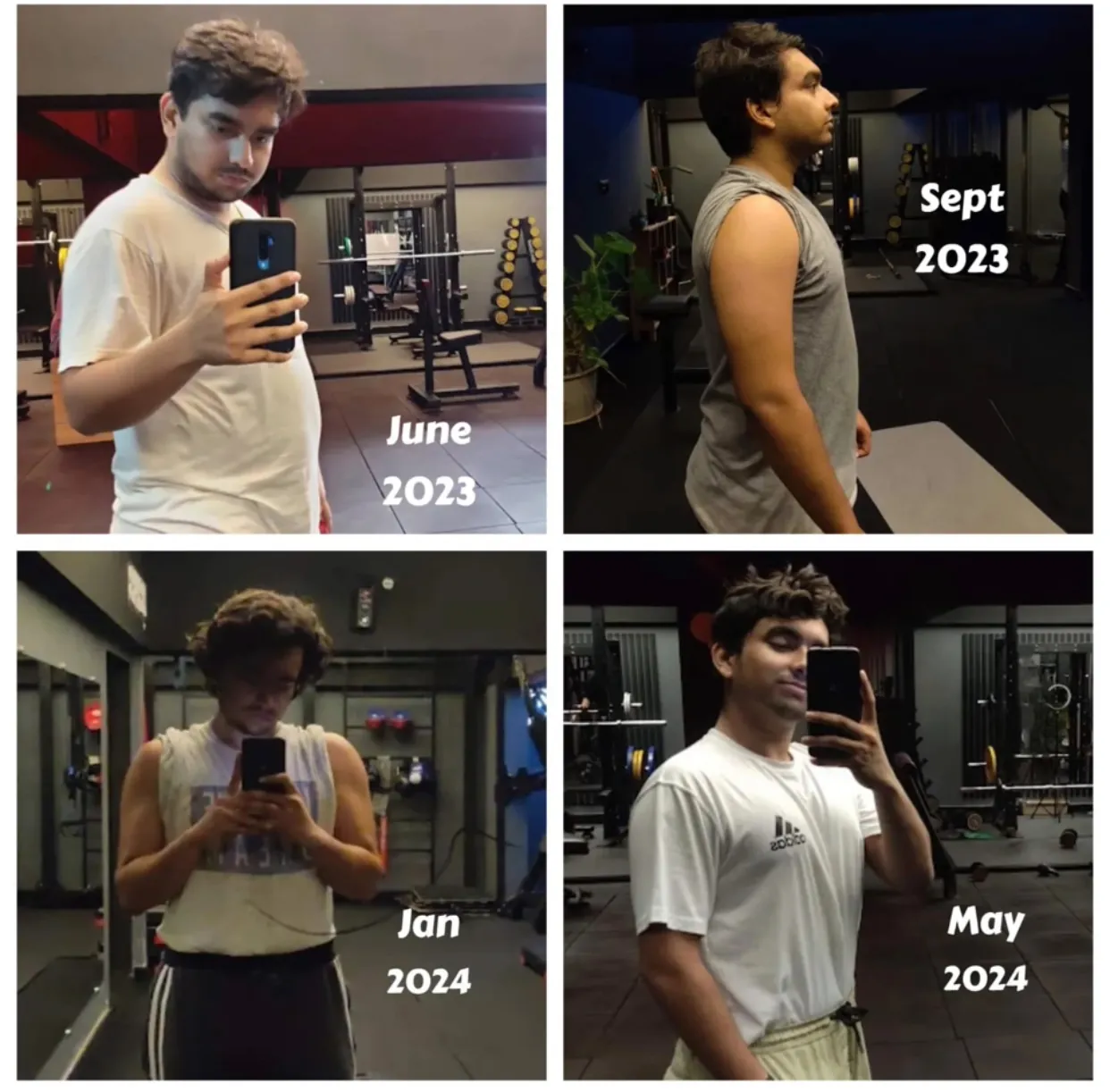 Talal before and after training at Hanma, June 2023 to May 2024